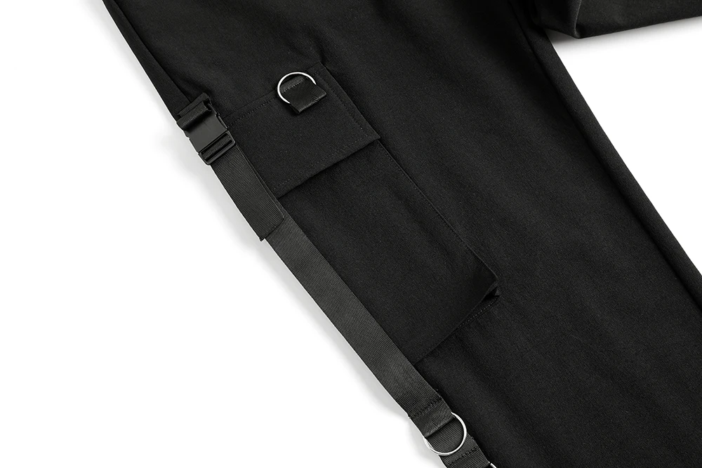 

Fashion Women 2021 Spring Cargo Pants Casual Joggers Black High Waist Loose Female Trousers Ladies Pants Capri Streetwear WP287