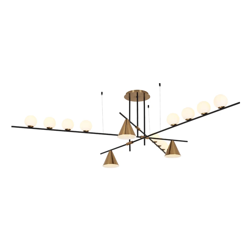 Modern Led Metal Pendant Lights Wrought Iron Glass Round Ball Brass Rod Hanging Lamp For Living Roomcafekitchen Nordic Lighting | Освещение