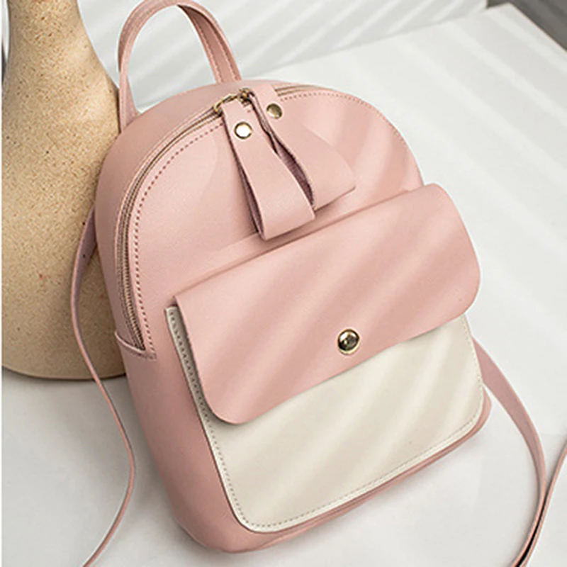 

Simple Women's Contrast Change Small Backpack New Travel School Bags for Woman Fashion Casual Travel Backpacks
