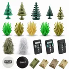 Блокировка Военная WW2 щит трава сосна песчаная сумка Модель MOC строительные блоки игрушки для детей сборка Военная искусственная