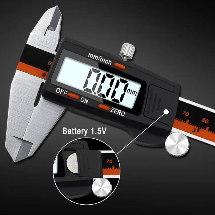 

Professional 150mm (6\") LCD Display Digital Vernier Caliper Gauge Precision Tool Caliper Stainless Steel Metric Measuring Tool