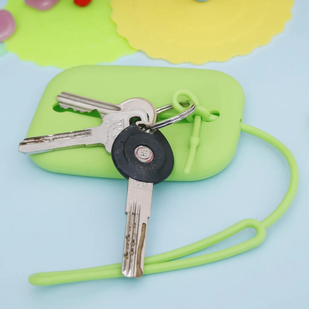 ISKYBOB новый хит продаж зеленый силиконовый брелок для ключей сумка карт держатель