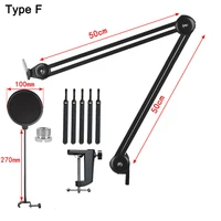 microphone boom arm stand heavy duty cantilever bracket tripod adjustable suspension scissor spring built in mic stand