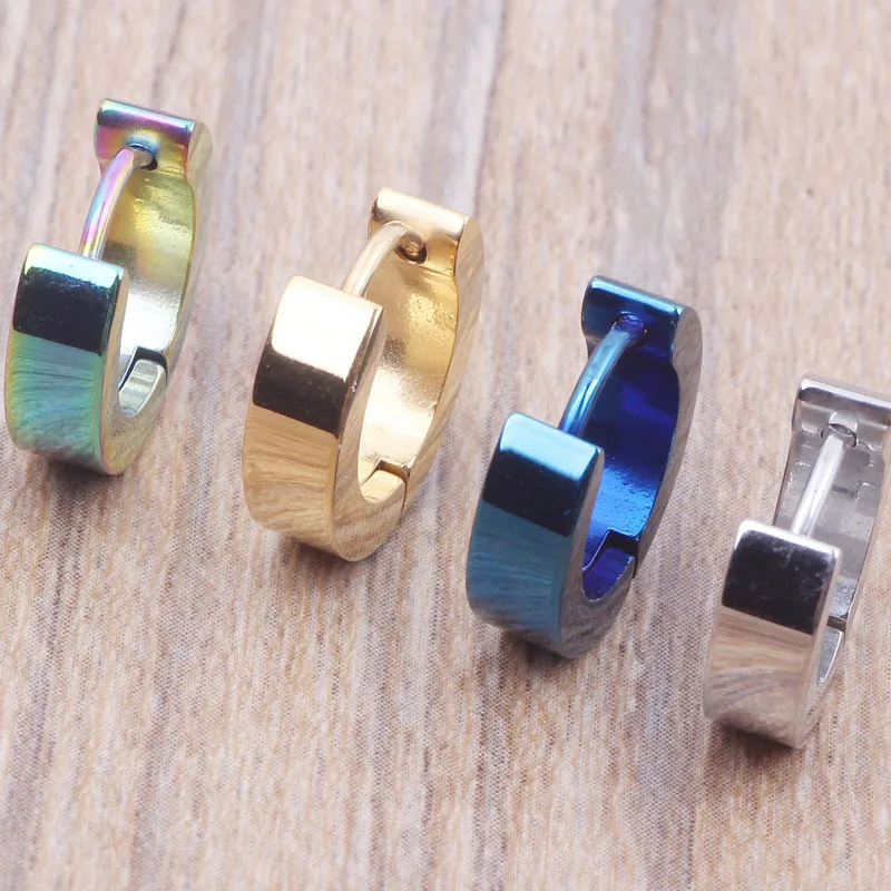 Мужские круглые серьги гвоздики кольцо для пирсинга из нержавеющей стали 1