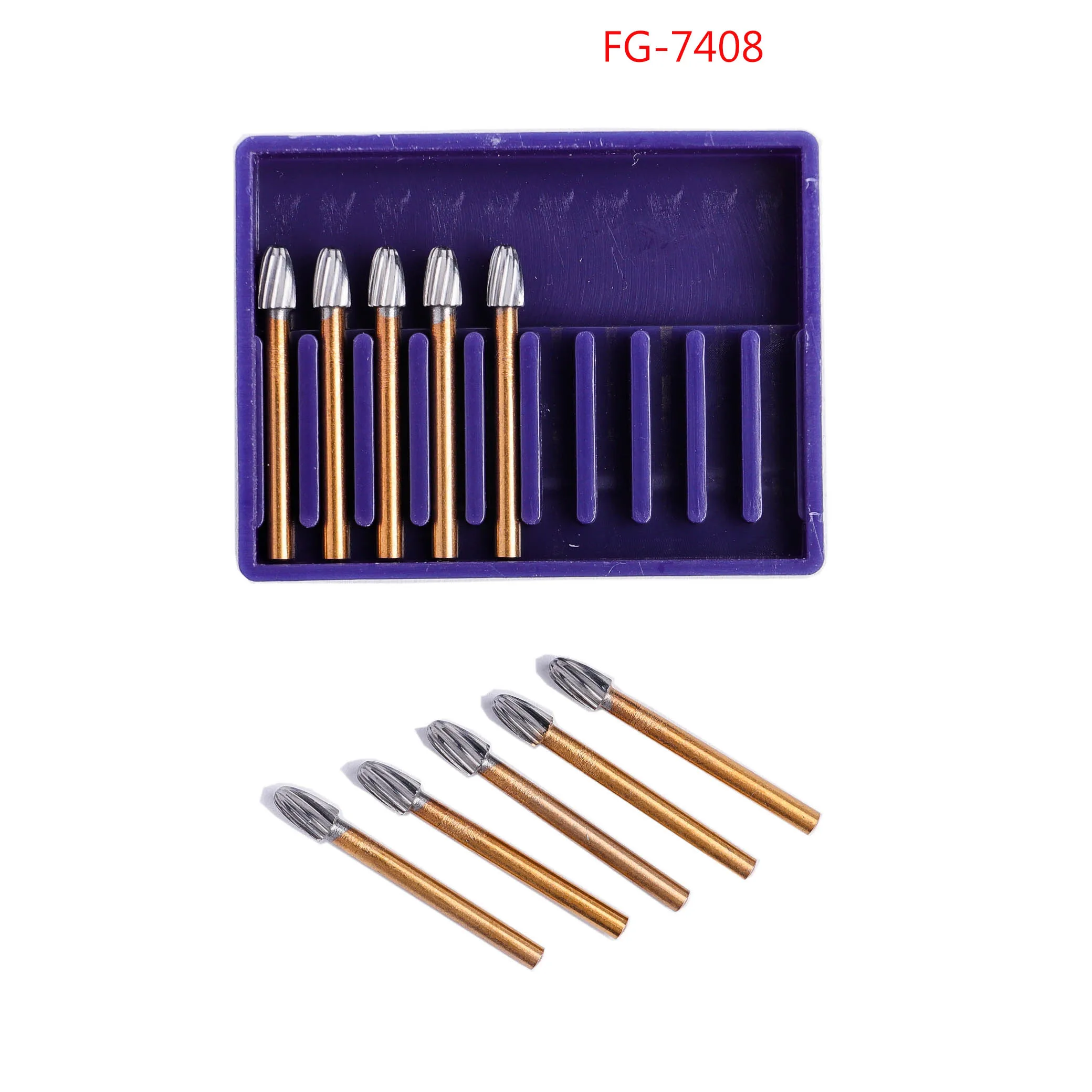 10 Pcs/Box Dental Tungsten Carbide Bur Diamond Drills Lab High Speed Handpiece Titanium Plated Polish Burs FG 7803/7714/7901