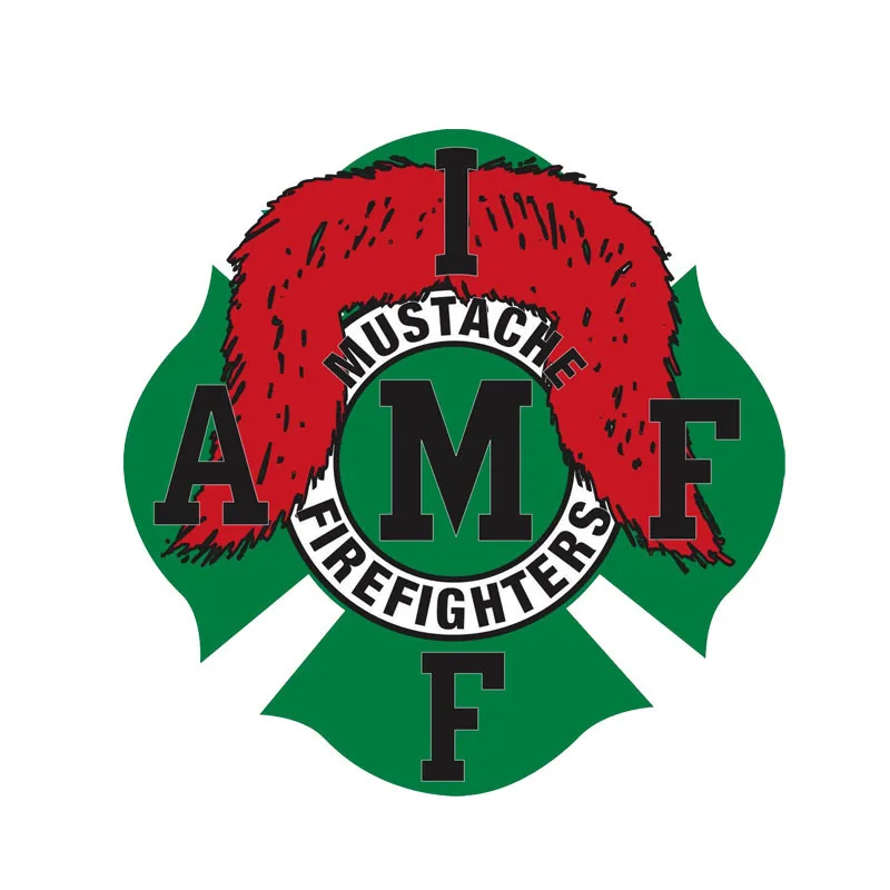 

Creative Funny Cover Scratches Mustache Firefighter Car-Stickers Bumper Rear Windshield Auto Exterior Decoration Decal KK15*15cm