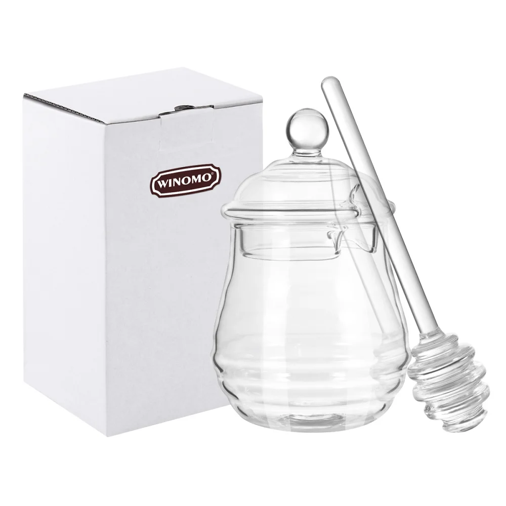 WINOMO 250 мл стеклянный горшок для фотографий Набор банок с подставкой и крышкой