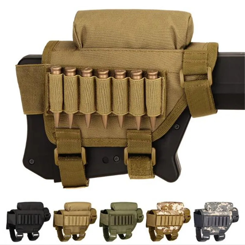 

Q802 Tactical Rifle Shotgun Buttstock Cheek Rest Rifle Stock Ammo Shell Nylon Camouflage Magazine Molle Pouch Holder