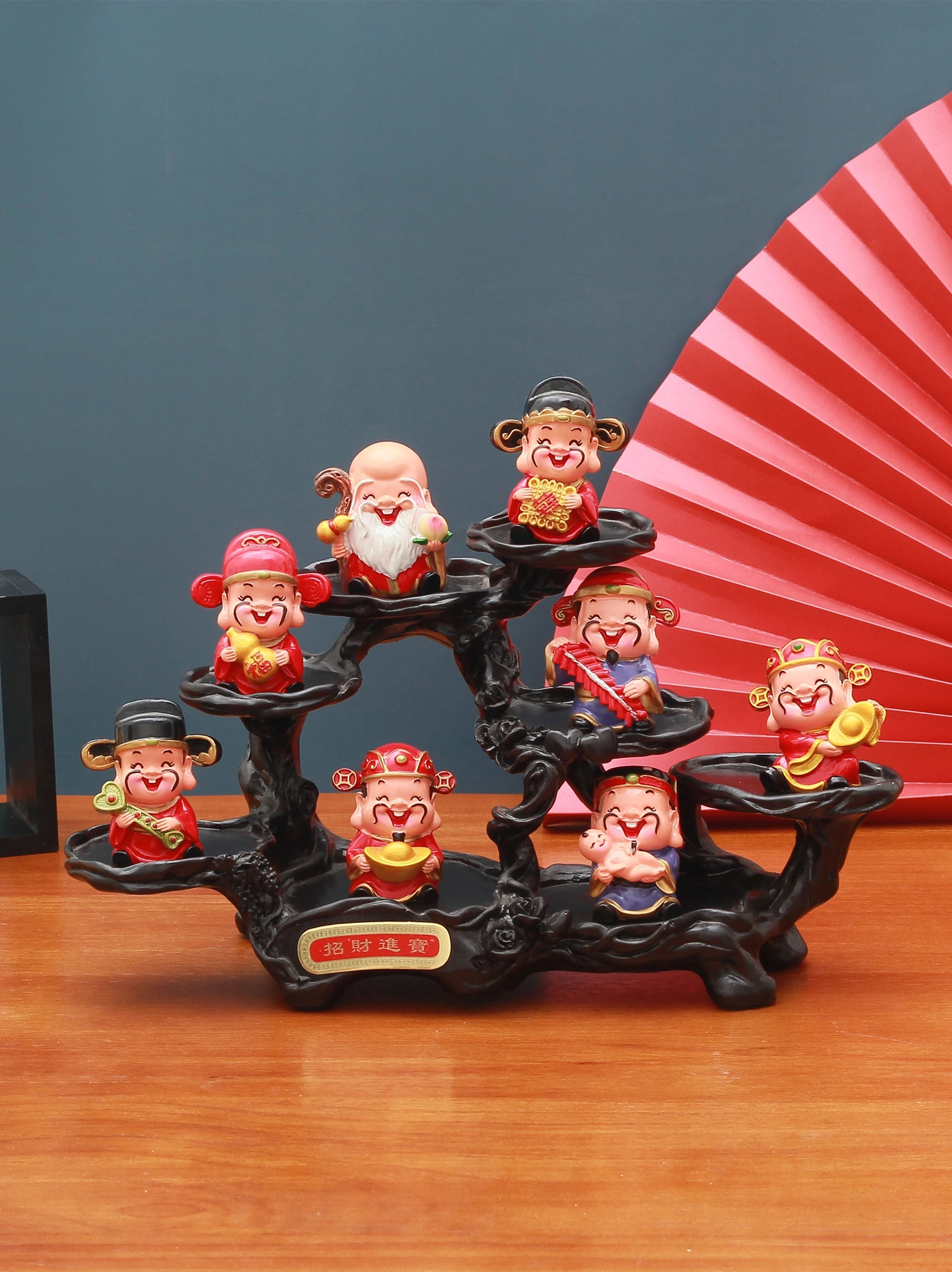 New Chinese Five Gods of Wealth Lucky Office Shop Home Living Room Decoration Creative Wedding Relocation and Opening Ornaments | Дом и сад