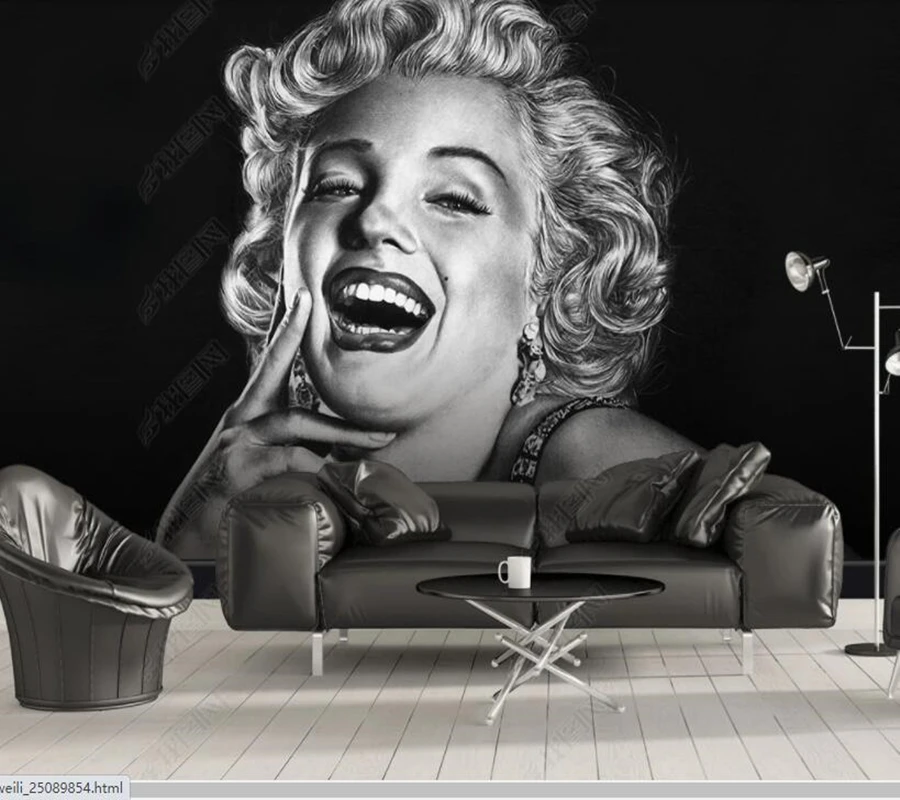 

Papel de parede Marilyn Monroe Beauty Vintage 3d wallpaper,living room tv wall bedroom wall papers home decor bar cafe mural