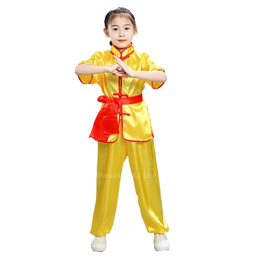 Детская Китайская традиционная одежда Wushu для детей униформа боевых искусств