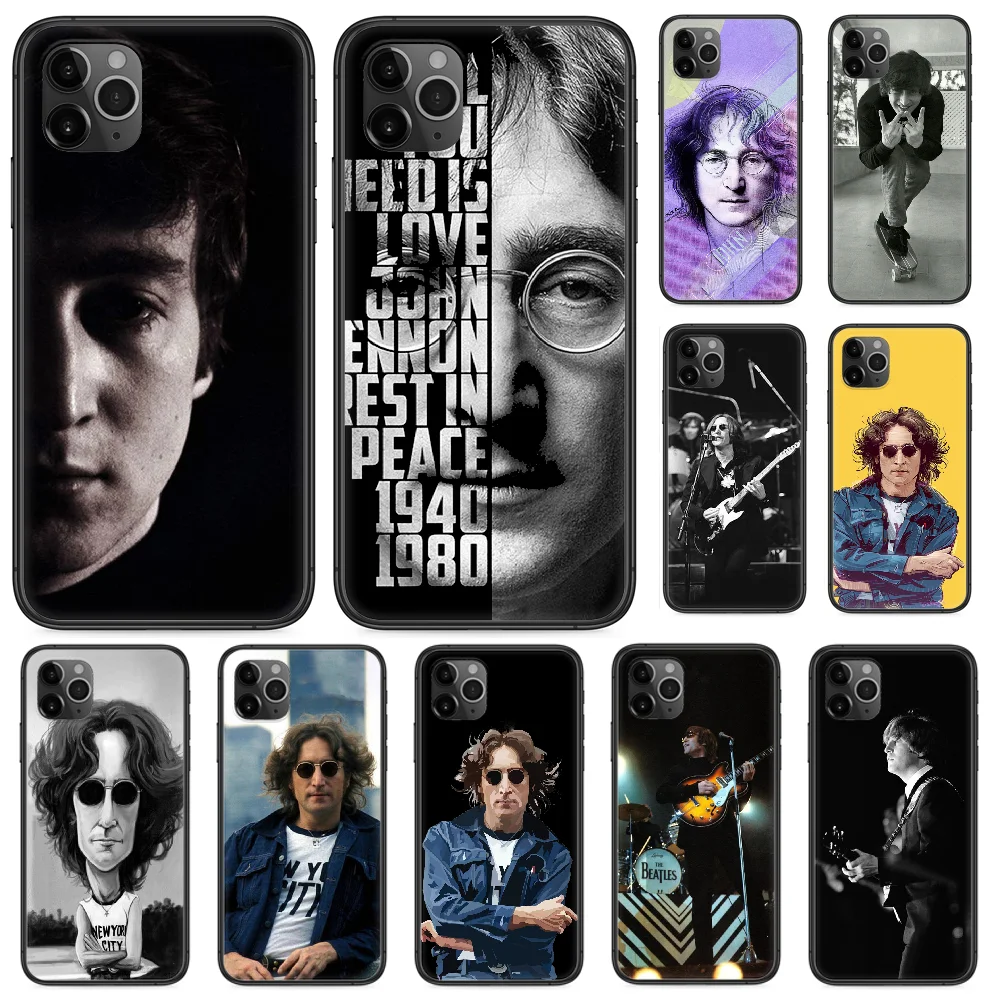 Чехол для телефона John Lennon singer super star UK iphone 4 4s 5 5S SE 5C 6 6S 7 8 plus X XS XR 11 PRO MAX 2020 black