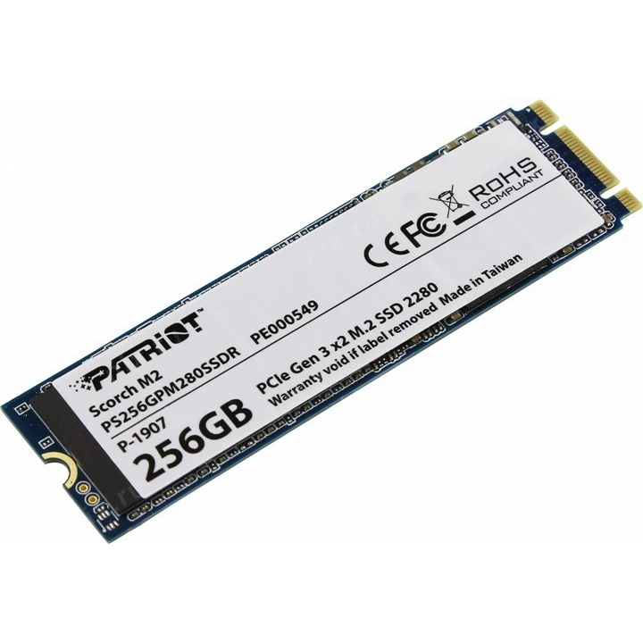 Твердотельный накопитель Patriot Scorch PS256GPM280SSDR SSD M.2 256Gb PCI E x2|Внутренние твердотельные
