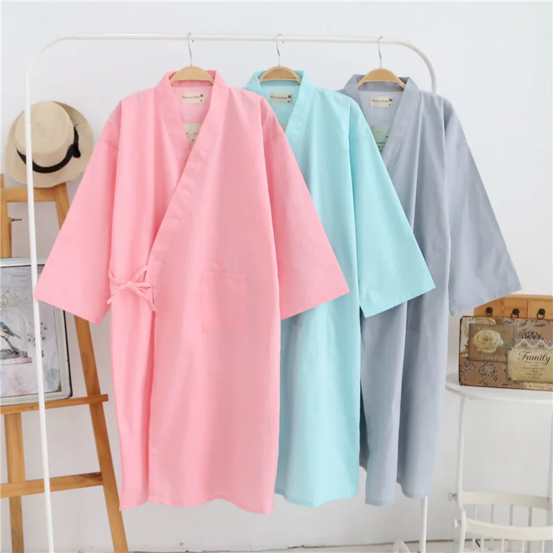 Халат кимоно для мужчин и женщин банный халат из хлопка льна юката в японском