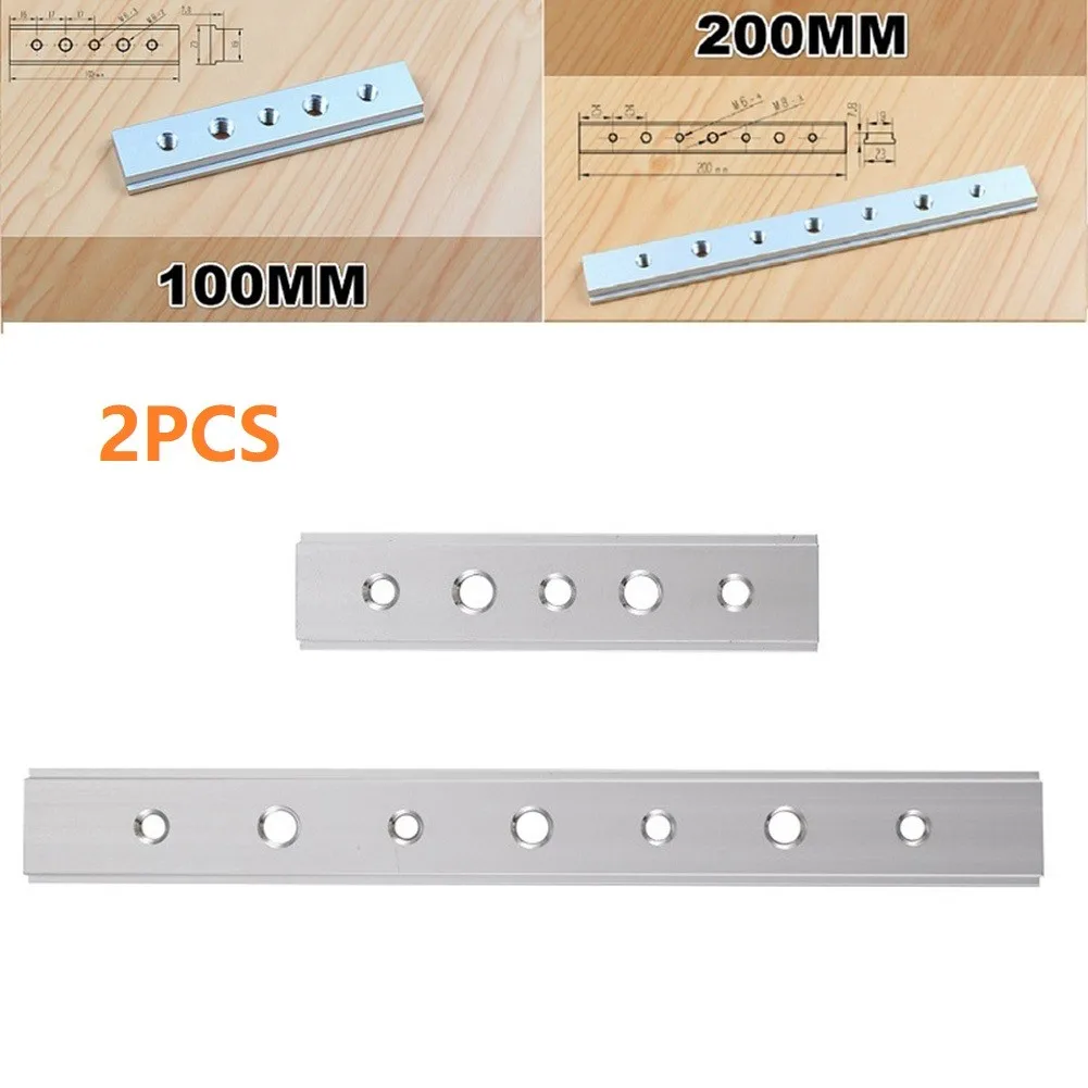 

2pcs T-Bar Slider 100mm+ 200mm T-slot Aluminium Alloy T-track / T-Bar Slider Miter Jig DIY Woodworking Tool Table Wood Tools