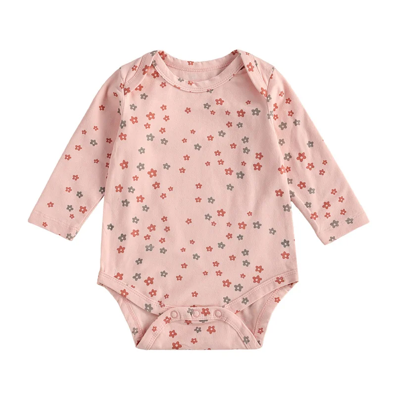 

New Baby's casual Romper, Flower Print Long Sleeve Round Neck Bodysuit One-piece Suit for Photography Birthday Party