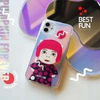yayoi kusama phone case for iphone 13 12 11 pro max x xr xs max 7 8 plus se2 cartoon cute shockproof camera protect back cover