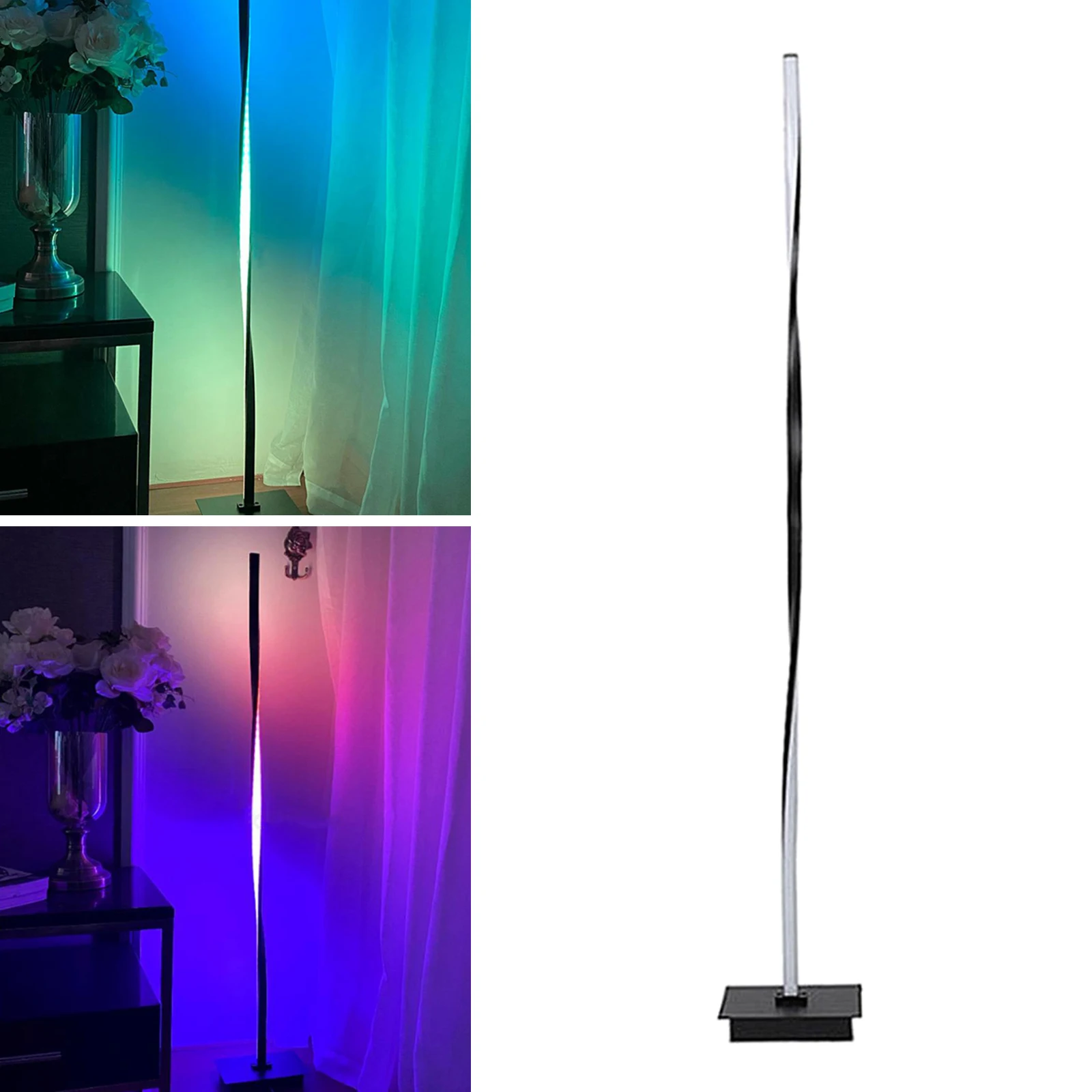 

Color Changing RGB LED Corner Floor Lamp Pole Light Living Room Stand Decoration