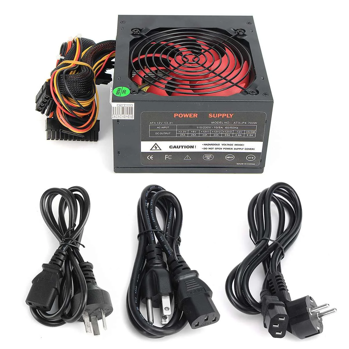 700 Вт 80 + золотой блок питания для ПК 220 В PSU PFC бесшумный вентилятор ATX 24-PIN 12 см