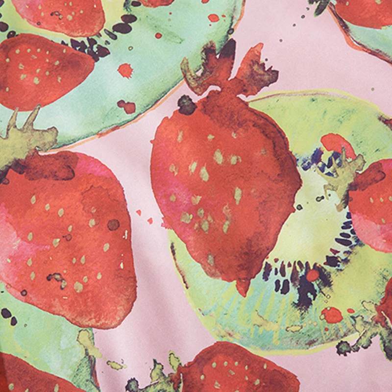 

Bonita Vida Hip Hop Hawaiian Shirts Men OversizedHarajuku Cartoon Watercolor Strawberry Print Beach Button Short Sleeve Tops
