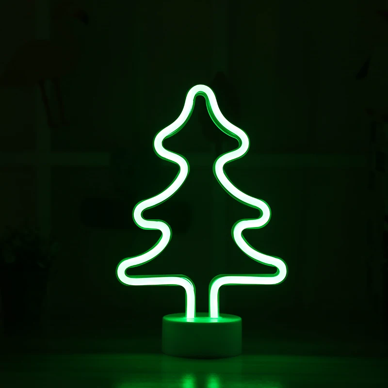 Christmas Tree Модный Светодиодный светлая неоновая вывеска праздничные Романтические свадебные украшения детская комната Домашний декор луна сердце радуга новинка ночник - Испускаемый цвет: Christmas Tree
