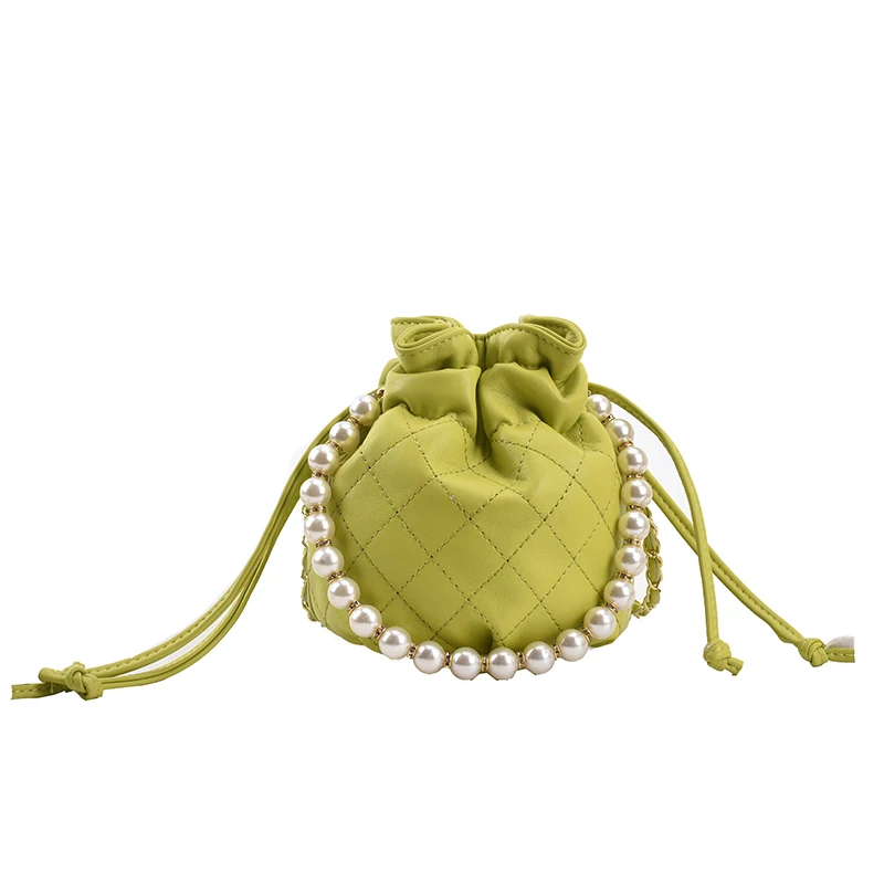 

Mini PU Leather Crossbody Bag with Short Pearl Belt for Women 2021 Chain Shoulder Purses and Handbags Female Travel Fashion