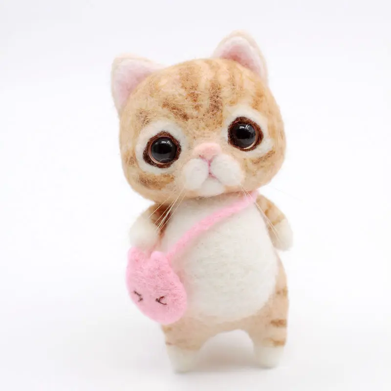 Ручная работа сделай сам шерсть войлок милый кот Китти креативный подарок