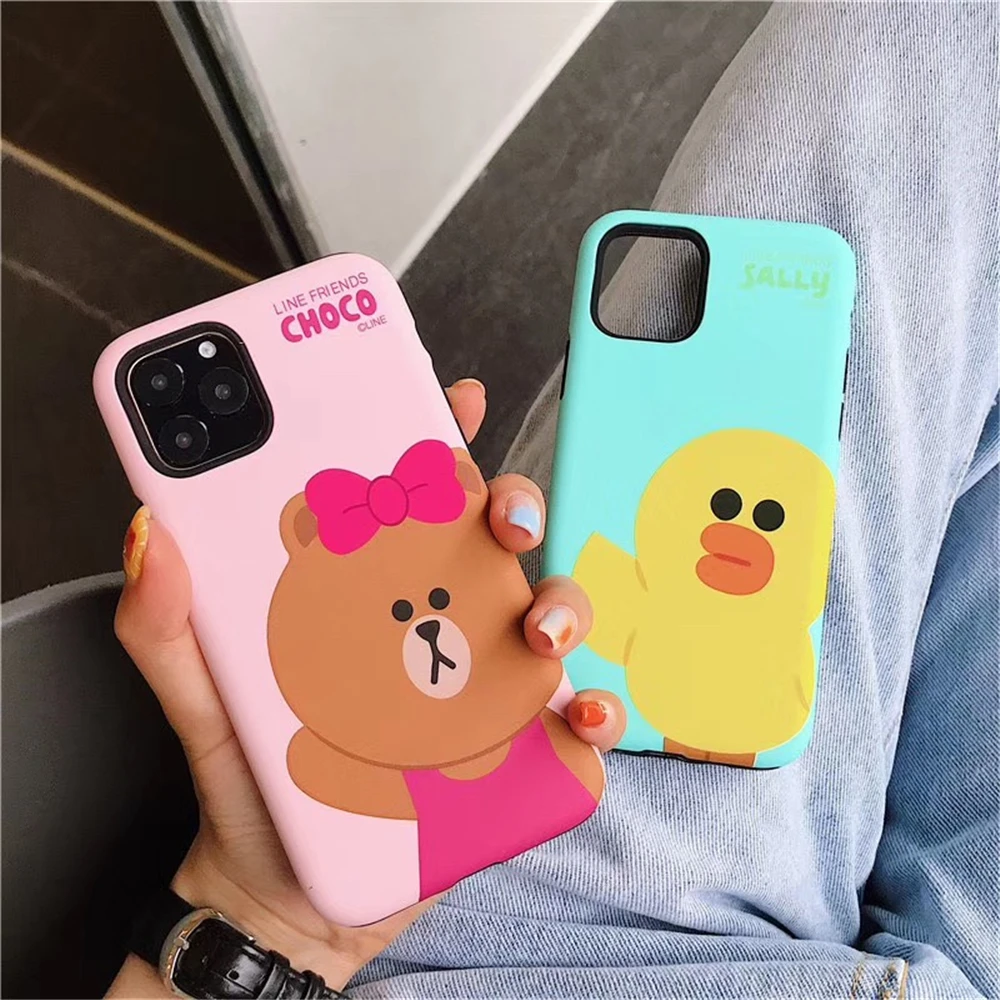 Фото Cute Cartoon Bear Back Cover for iPhone 11 Pro Max 6 7 8 Plus Soft TPU Dual Protective Case Xs XR Мобильные телефоны и Cute Cartoon Bear Back Cover for iPhone 11 Pro Max 6 7 8 Plus Soft TPU Dual Protective Case Xs XR Мобильные телефоны и