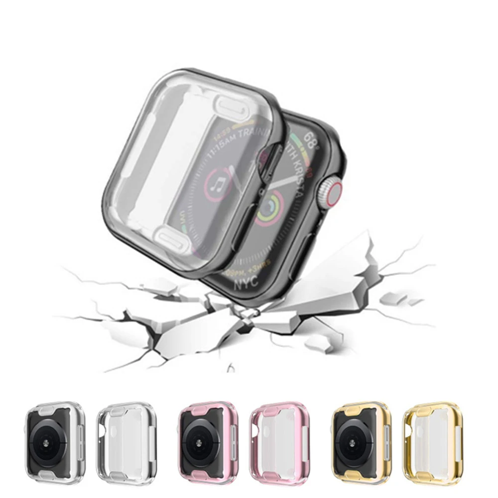 ТПУ чехол + Защитная пленка на экран для Apple Watch серии 4 5 44 мм/40 мм iWatch 42 мм/38 м