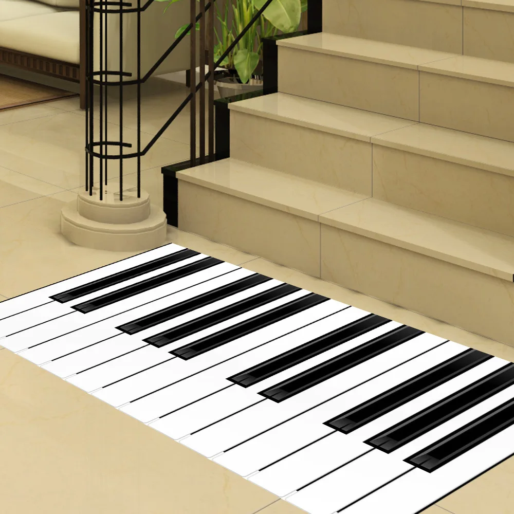 Нескользящая саржа 3D узор пианино ключ наклейка на стену пола водонепроницаемый