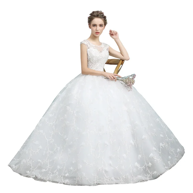 

2020 New Bridal Wedding Dress Bride Korean Style Simple Princess Qidi out Yarn Slim Slimming