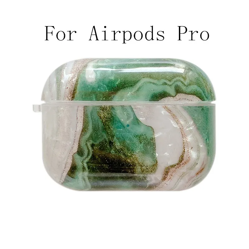 For Pro-1 Чехол для Apple Airpods с абстрактным мраморным узором, чехол для наушников, чехол для Air pods Pro, Роскошный чехол для наушников с раковиной, чехол для наушников s Funda - Цвет: For Pro-1