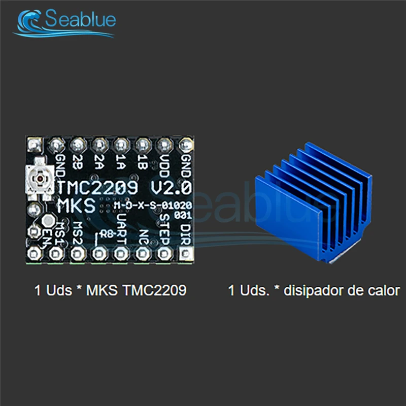Aideepen MKS TMC2209 2209 Драйвер шагового двигателя StepStick Детали 3D-принтера 2.5A UART ультра