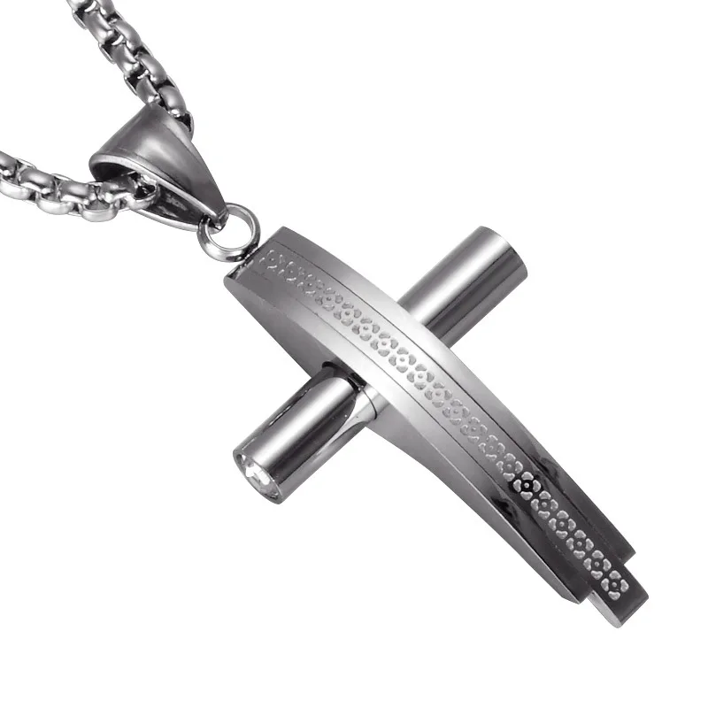 Ожерелье из нержавеющей стали с крестом для мужчин кулон золотого цвета в форме