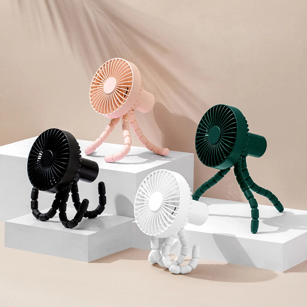

1800mAh Mini Handheld Personal Portable Cooling Fan Baby Stroller Car Seat Desk Fans With Flexible Tripod USB Rechargeable Fan