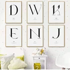 Оригинальный креативный черно-белый Английский алфавит декоративная картина в скандинавском стиле для гостиной современная настенная роспись для спальни