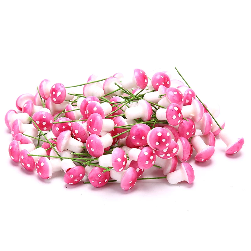 Новая миниатюрная модель искусственной маленькой грибной растительности для феерического сада - акционная фигурка, миниатюрные ремесла для декора, стейки, 100 штук.