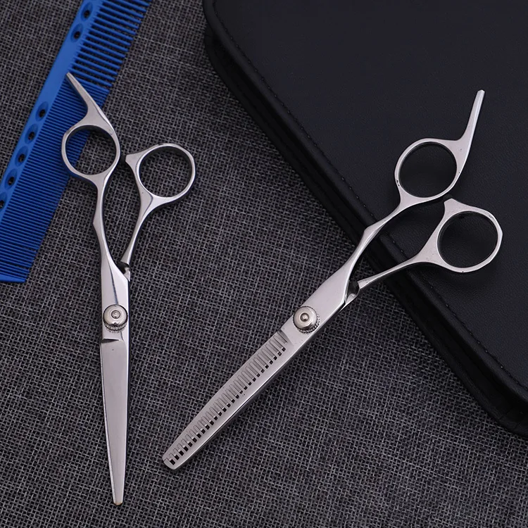 

haircut suit 440 steel 6 inch 2/5000 silver hair scissors set cutting barber salon haircut thinning shears hairdressing scissors