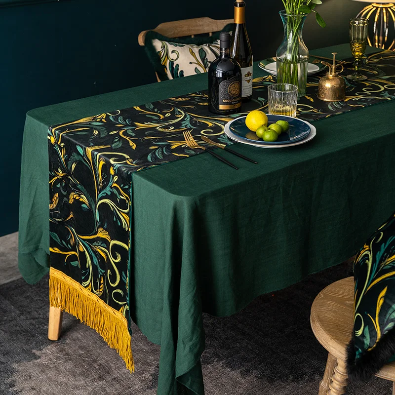 Травяной Selaginellae белый зеленый стол Бегуны для свадьбы кровать бегун отель | Дом и