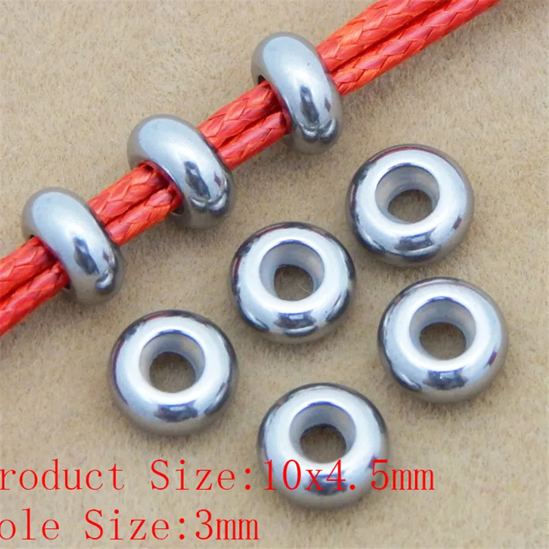 Silver 10X4.5X3mm 20 штук Нержавеющая сталь spacer бисера позиционирования бусины 6/7/8/9/10 мм резиновые Spacer бисера Подходит для DIY Браслеты ювелирных изделий - Цвет: Silver 10X4.5X3mm