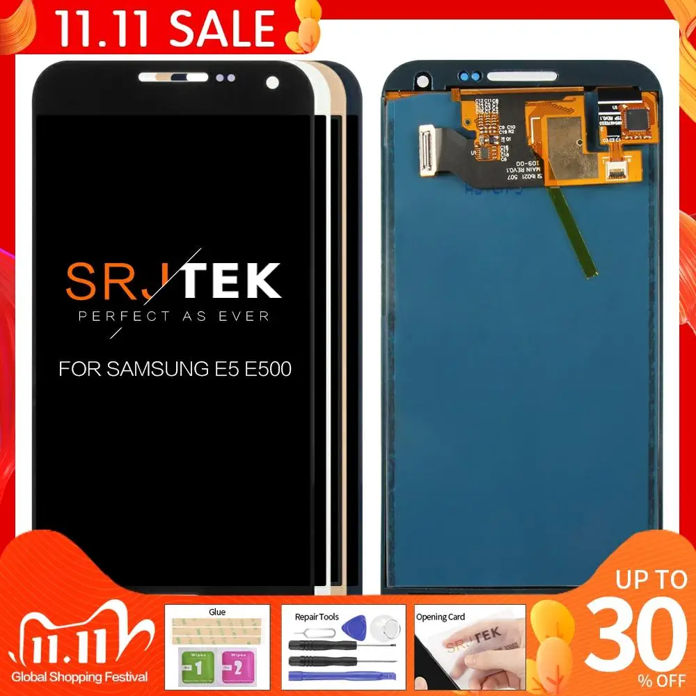 

ЖК-дисплей 5,0 дюйма для Samsung Galaxy E5 E500 E500F E500H E500M, дисплей с сенсорным экраном и дигитайзером в сборе, замена