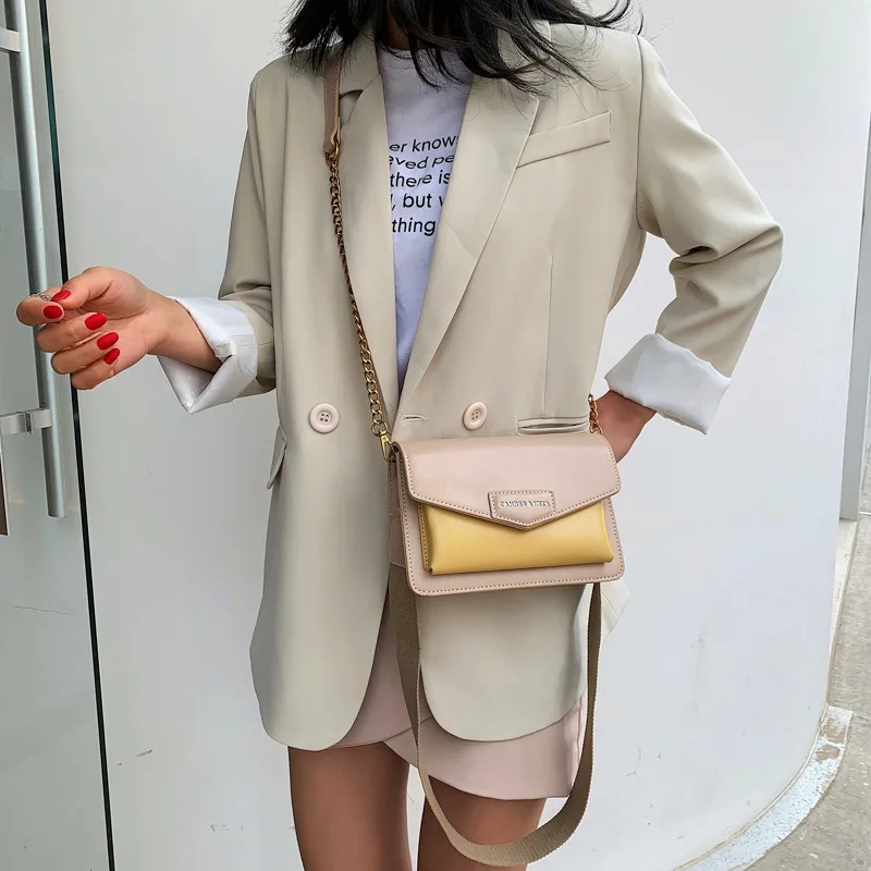 Женская сумка с квадратным ремнем 2020 новый стиль летняя модная на плечо в