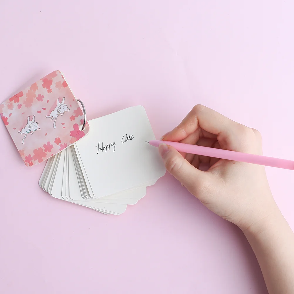 Fancy Pink Sakura Memo Pad To Do List Writing Paper Kawai Flower Cherry Blossom Cute Cat Ring Binder Loose Leaf Stationery Goods |