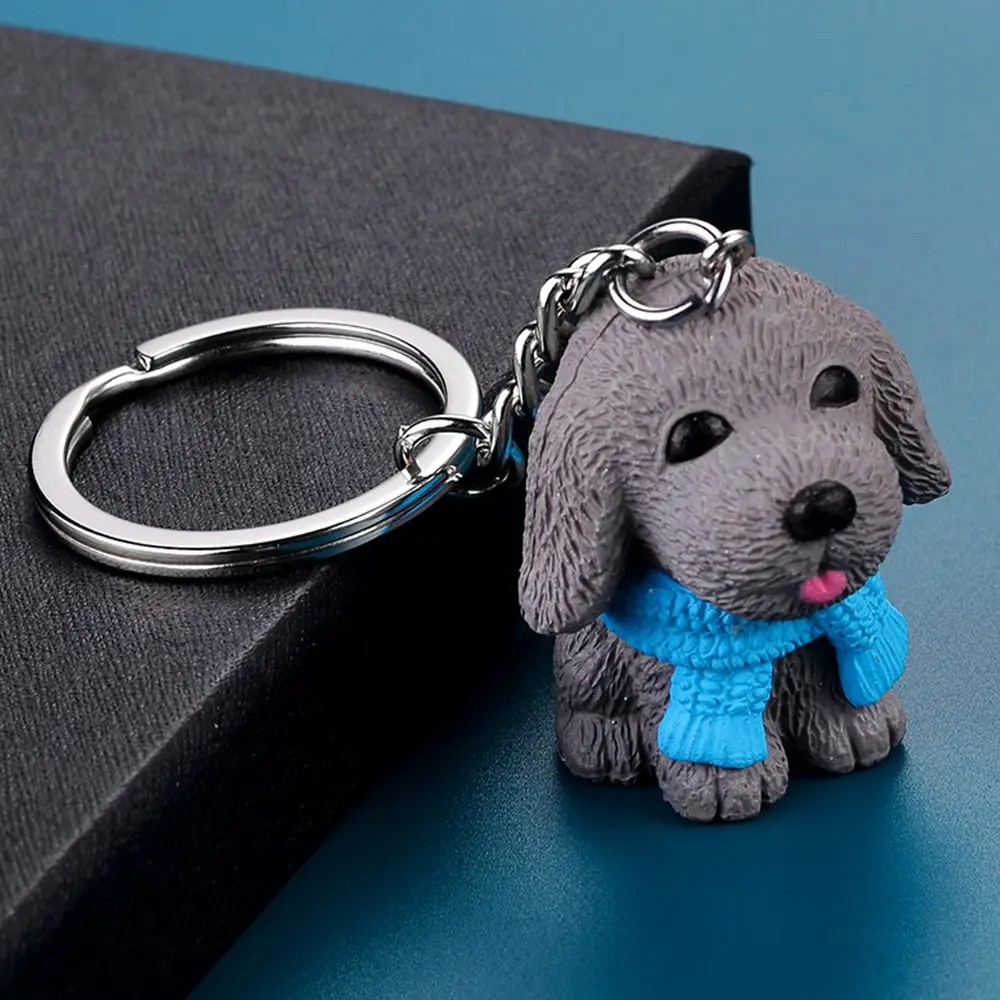 Лидер продаж милый шарф из смолы мини-брелок для ключей собак модное ювелирное