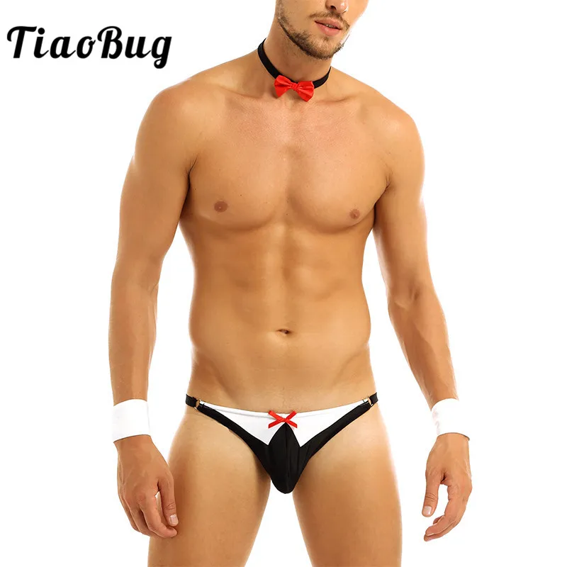 Мужской галстук для смокинга TiaoBug красный стринги с воротником браслеты