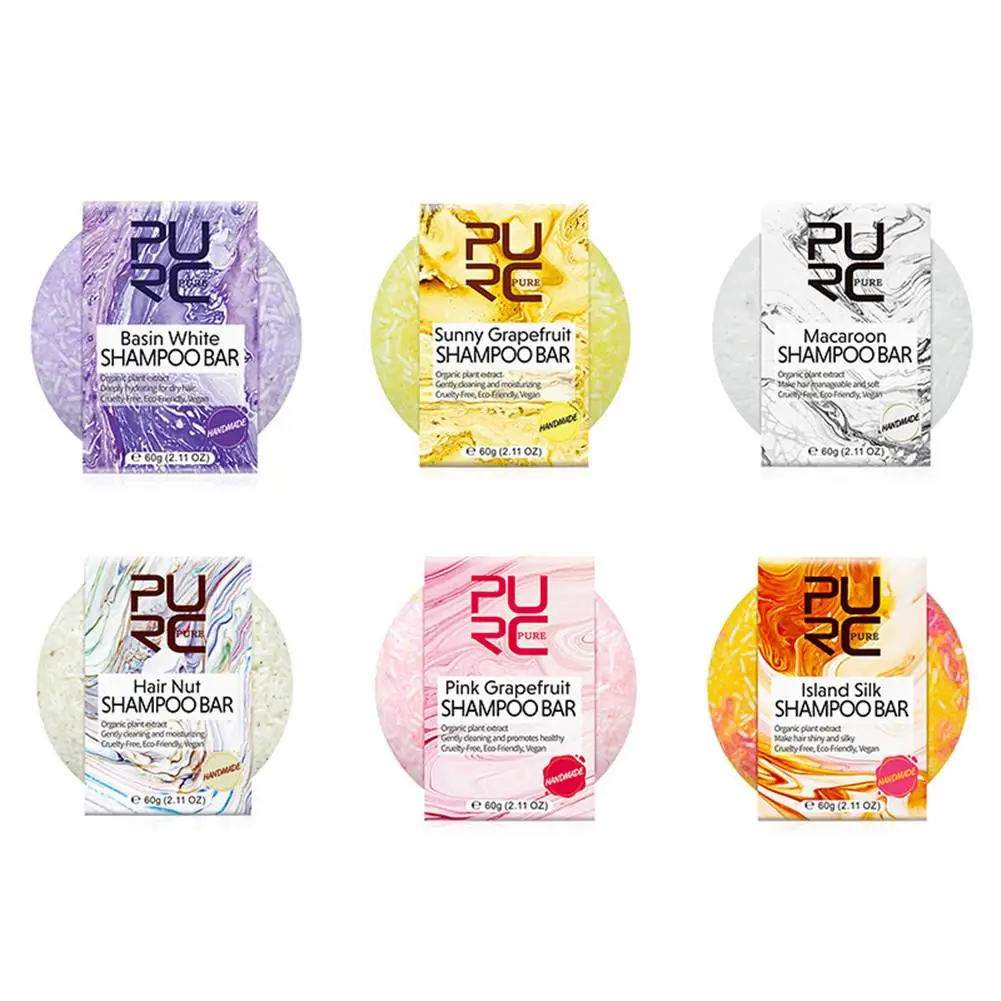 6 цветов 60 г шампунь для волос ручной работы волшебное мыло Бар Чистый