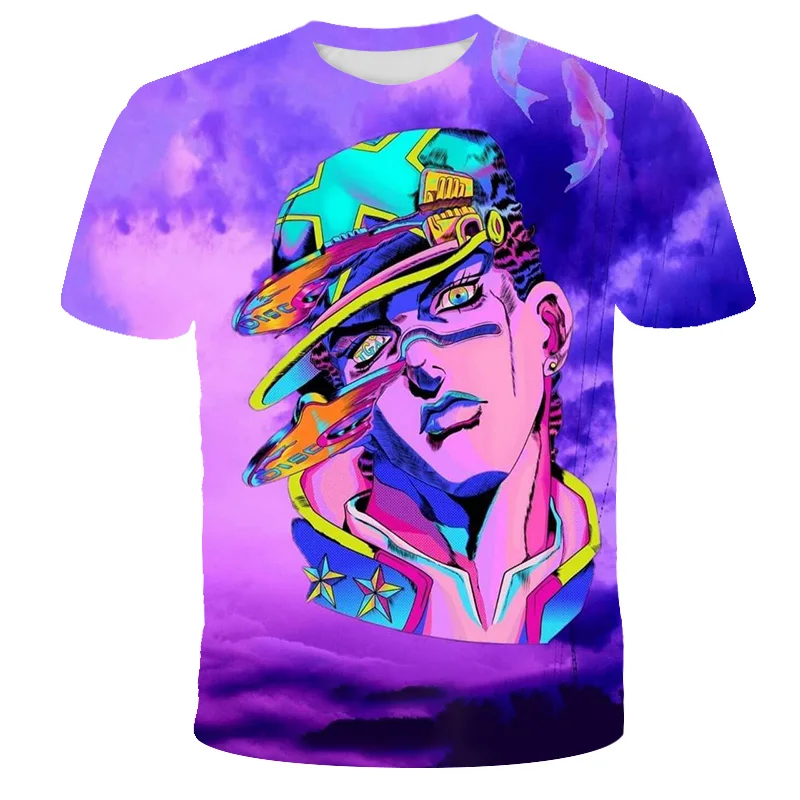 

Новинка, Детская рубашка с рисунком невероятных приключений Джоджо, повседневные Модные крутые детские топы с рисунком аниме для мальчиков...