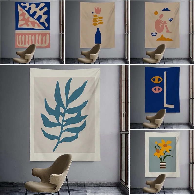 

New Style Hanging Cloth Background Cartoon Printing Tapestry Plant Wall Blanket Hanging Tapestry Aesthetic Decoration