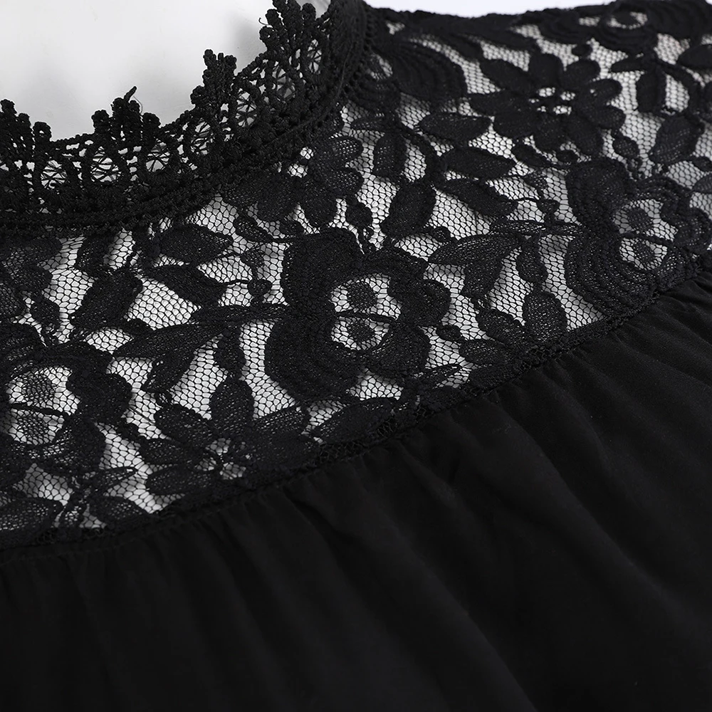 Женская кружевная Лоскутная офисная блузка с высоким воротом свободная