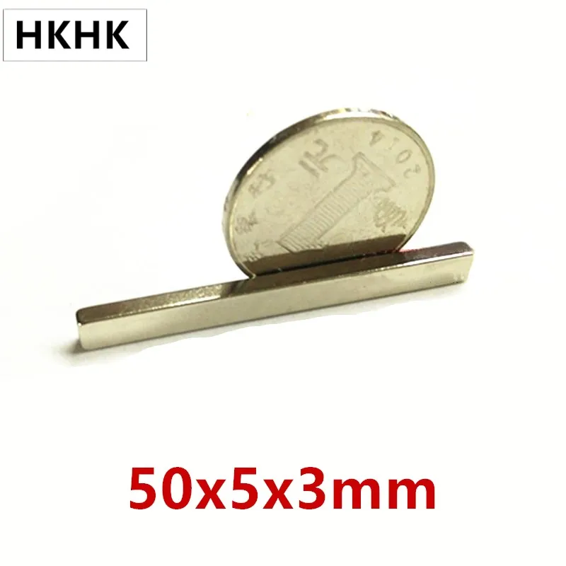 50 шт. N52/лот магнит 50*5*3 N35 Сильный NdFeB редкоземельный 50x5x3 неодимовые магниты для